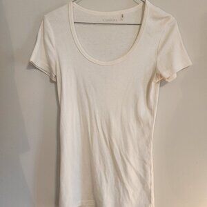 100% Cotton Nordstrom Caslon White Short Sleeve T-Shirt